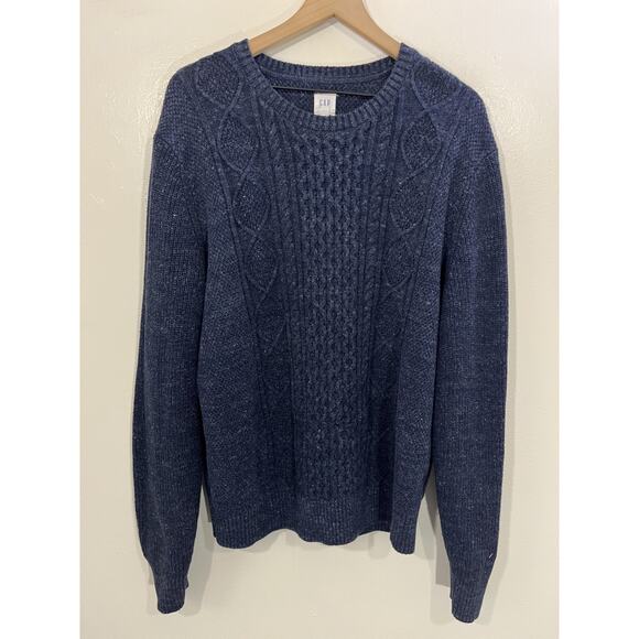 Gap Budding Cable Knit Grandpa Sweater XL Preppy Academia Grunge Cabin Y2K 90s - Picture 1 of 14
